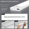 Lampi LED LBZ-00266 04 Lampă LED cu Senzor de Mișcare pentru Dulap, Reîncărcabilă Type-C, 3 Culori CCT, Intensitate Reglabilă, Aluminiu, 40 cm