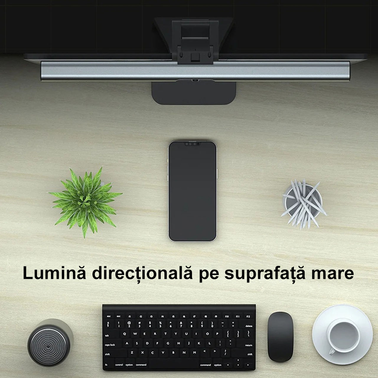 Lampi LED LBZ-00268 02 Lampă LED pentru Monitor cu Iluminare Față și Spate, Control Touch, 4 Culori de Lumină, Fără Reflexii pe Ecran, Funcție Memorie, Neagră