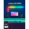 Lampi LED LBZ-00273 04 Set 2 Bare LED RGB Smart WiFi, Compatibil Alexa și Google Home, Sincronizare cu Muzica, pentru Gaming și TV, 26 cm, Negru