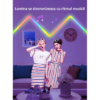 Lampi LED LBZ-00273 06 Set 2 Bare LED RGB Smart WiFi, Compatibil Alexa și Google Home, Sincronizare cu Muzica, pentru Gaming și TV, 26 cm, Negru