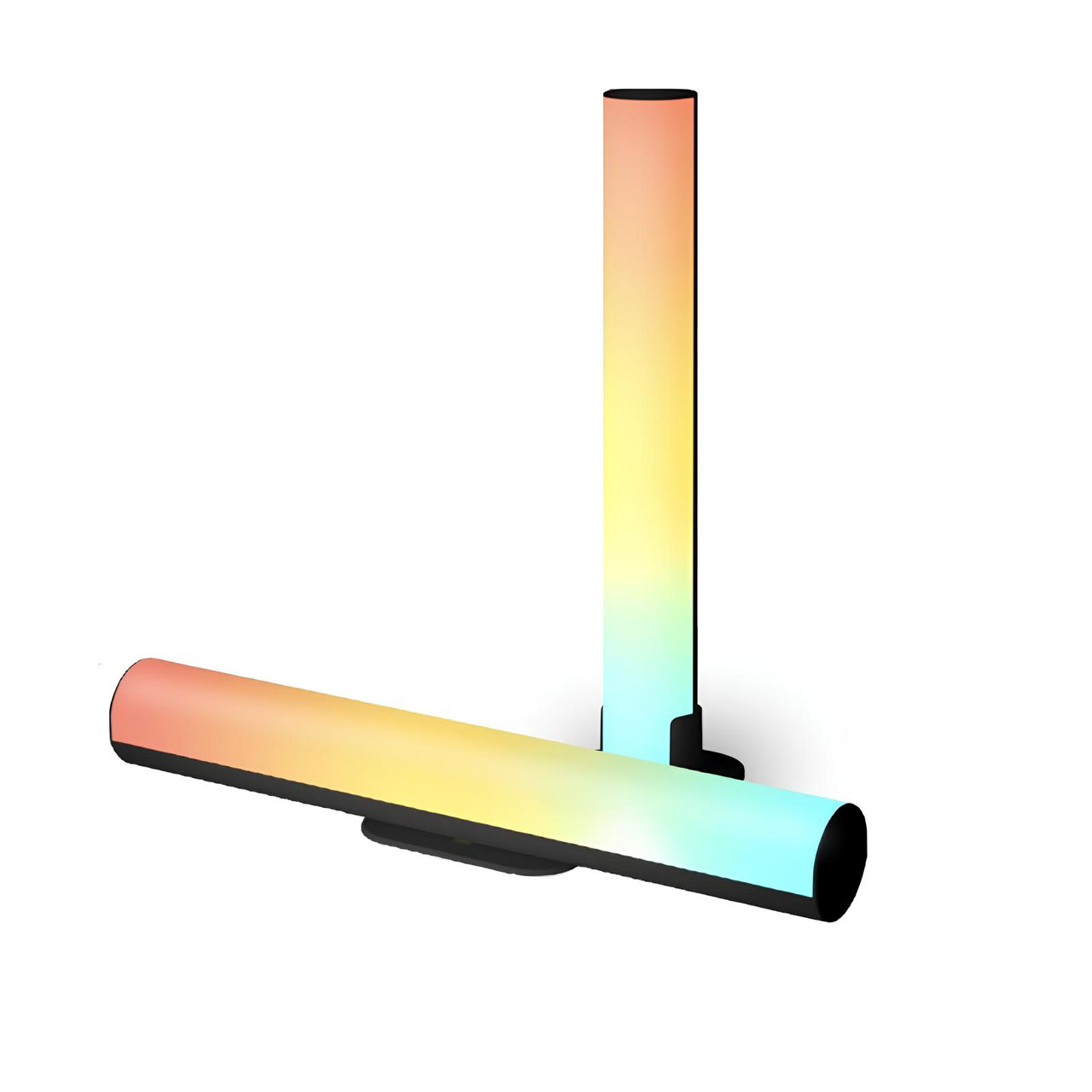 Lampi LED LBZ-00274 01 Set 2 Bare LED RGB Smart WiFi, Compatibil Alexa și Google Home, Sincronizare cu Muzica, pentru Gaming și TV, 26 cm, Negru