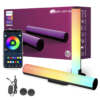 Lampi LED LBZ-00274 04 Set 2 Bare LED RGB Smart WiFi, Compatibil Alexa și Google Home, Sincronizare cu Muzica, pentru Gaming și TV, 26 cm, Negru