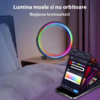 Lampi LED LBZ-00277 03 Lampă LED Rotundă RGB Ambientală de Birou, Smart WiFi + Bluetooth, Sincronizare cu Muzica, Control din Aplicație, 26 cm, Neagră