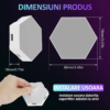 Lampi LED LBZ-00278 05 Set 8 Panouri LED Hexagonale RGB de Perete, Modulare, Sincronizare cu Muzica, Control din Aplicație și Telecomandă, pentru Gaming
