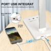 Lampi LED LBZ-00291 02 Lampă de Birou LED Pliabilă, Control Touch, 5 Culori de Lumină, 10 Trepte Intensitate, Protecție Ochi, Port USB Încărcare Telefon, Argintie