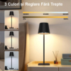 Lampi LED LBZ-00297 02 Lampă de Masă LED fără Fir, Reîncărcabilă Type-C, Control Touch, 3 Culori de Lumină, Dimabilă, 5200mAh, Neagră
