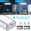 Lampi LED LBZ-00466 05 Lampă LED cu Senzor de Mișcare pentru Dulap, 46 LED-uri, Reîncărcabilă USB, Montaj Magnetic fără Găurire, Lumină Rece, 20 cm