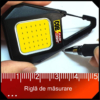 Lanterne LBZ-00200 03 Lanternă LED Mini Breloc COB cu Carabină, Reîncărcabilă Type-C, Lumină de Lucru cu Magnet și Riglă, Negru
