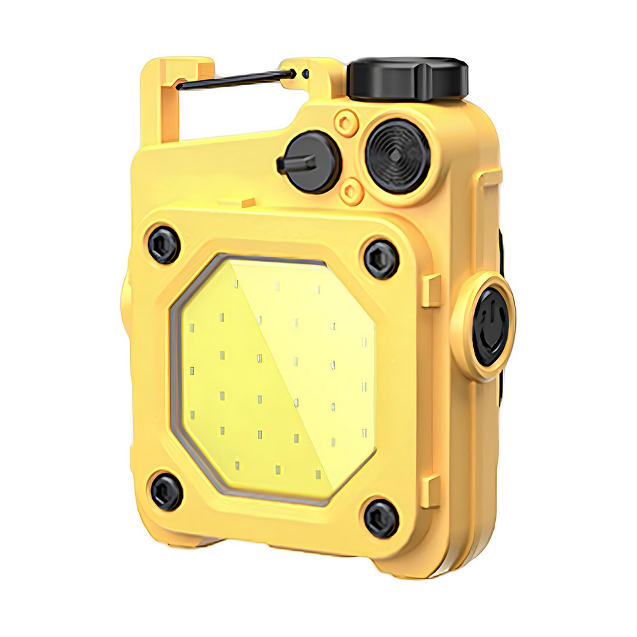 Lanterne LBZ-00204 01 Lanternă LED Mini Breloc COB, Reîncărcabilă Type-C, cu Carabină și Magnet, Lumină de Lucru, Galben