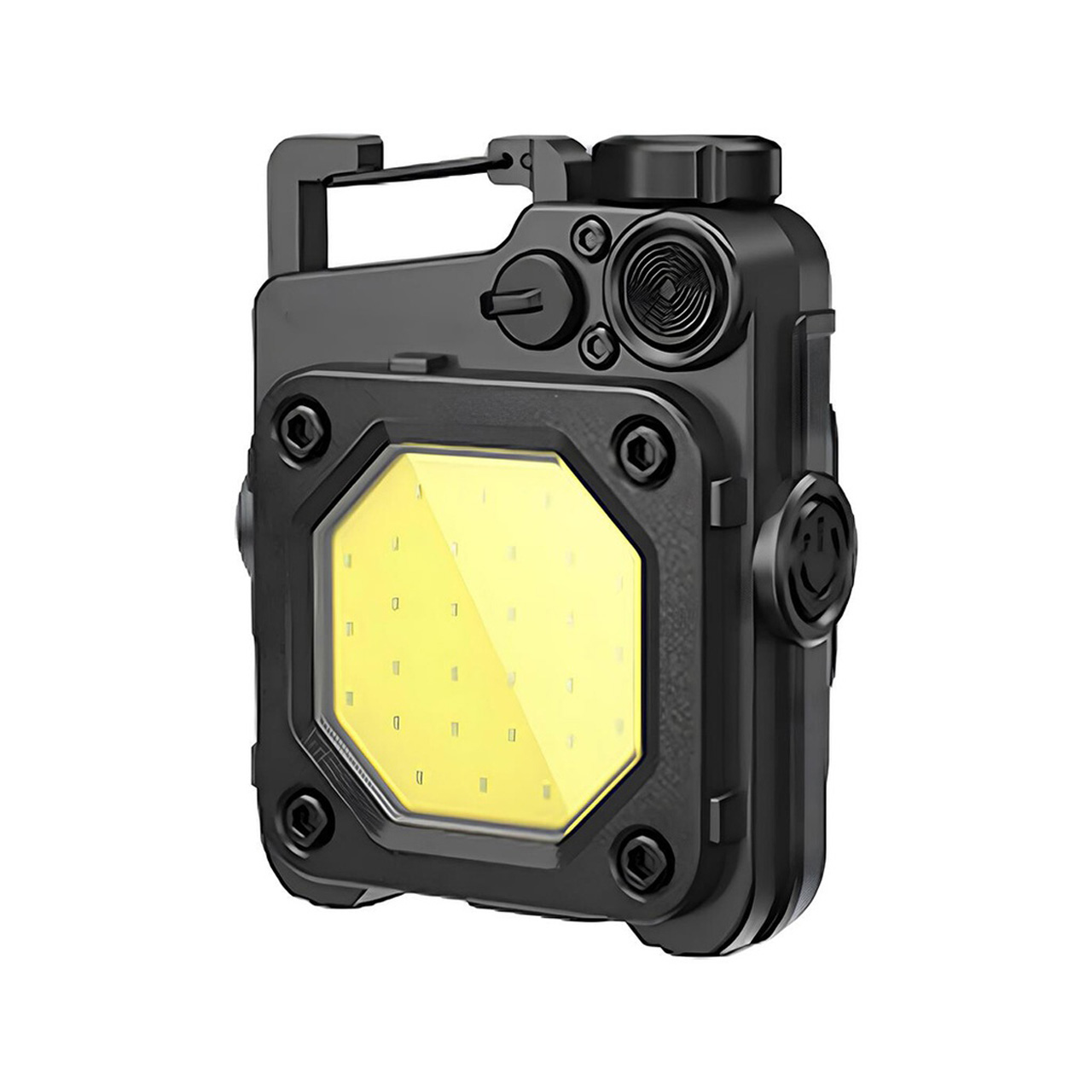 Lanterne LBZ-00205 01 Lanternă LED Mini Breloc COB, Reîncărcabilă Type-C, cu Carabină și Magnet, Lumină de Lucru, Negru