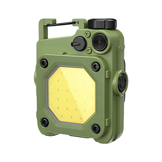 Lanterne LBZ-00206 01 Lanternă LED Mini Breloc COB, Reîncărcabilă Type-C, cu Carabină și Magnet, Lumină de Lucru, Verde