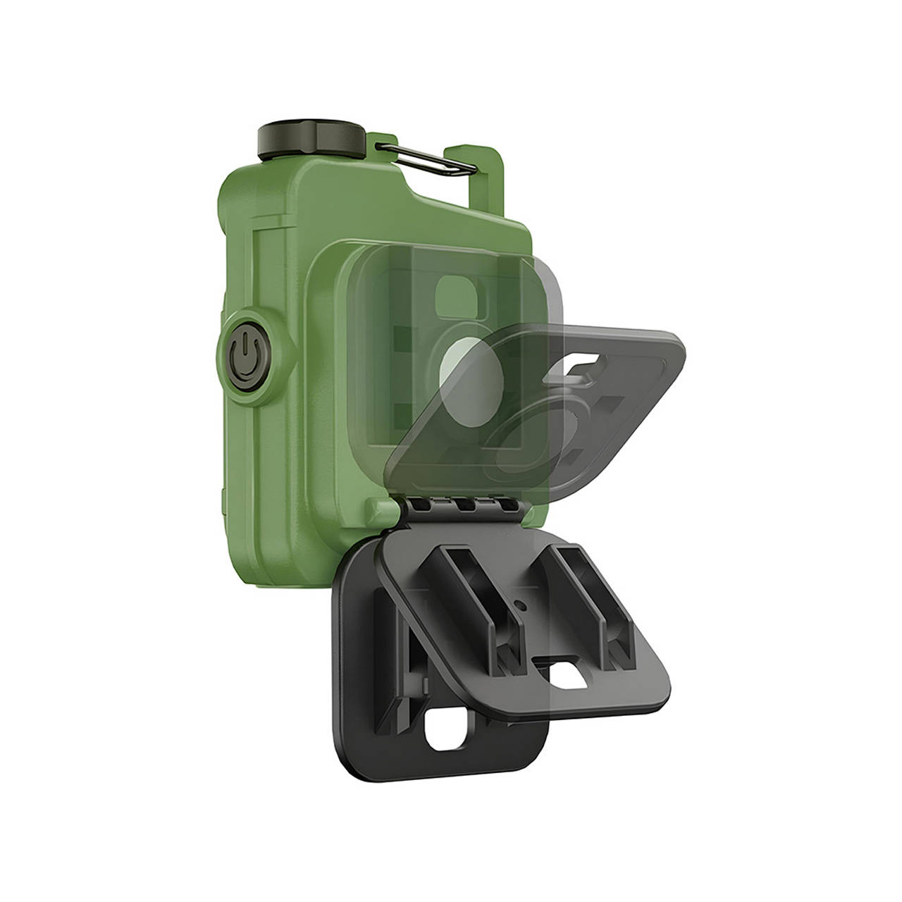 Lanterne LBZ-00206 02 Lanternă LED Mini Breloc COB, Reîncărcabilă Type-C, cu Carabină și Magnet, Lumină de Lucru, Verde