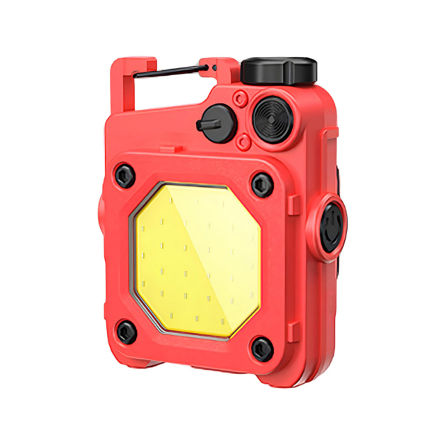 Lanterne LBZ-00207 01 Lanternă LED Mini Breloc COB, Reîncărcabilă Type-C, cu Carabină și Magnet, Lumină de Lucru, Roșu