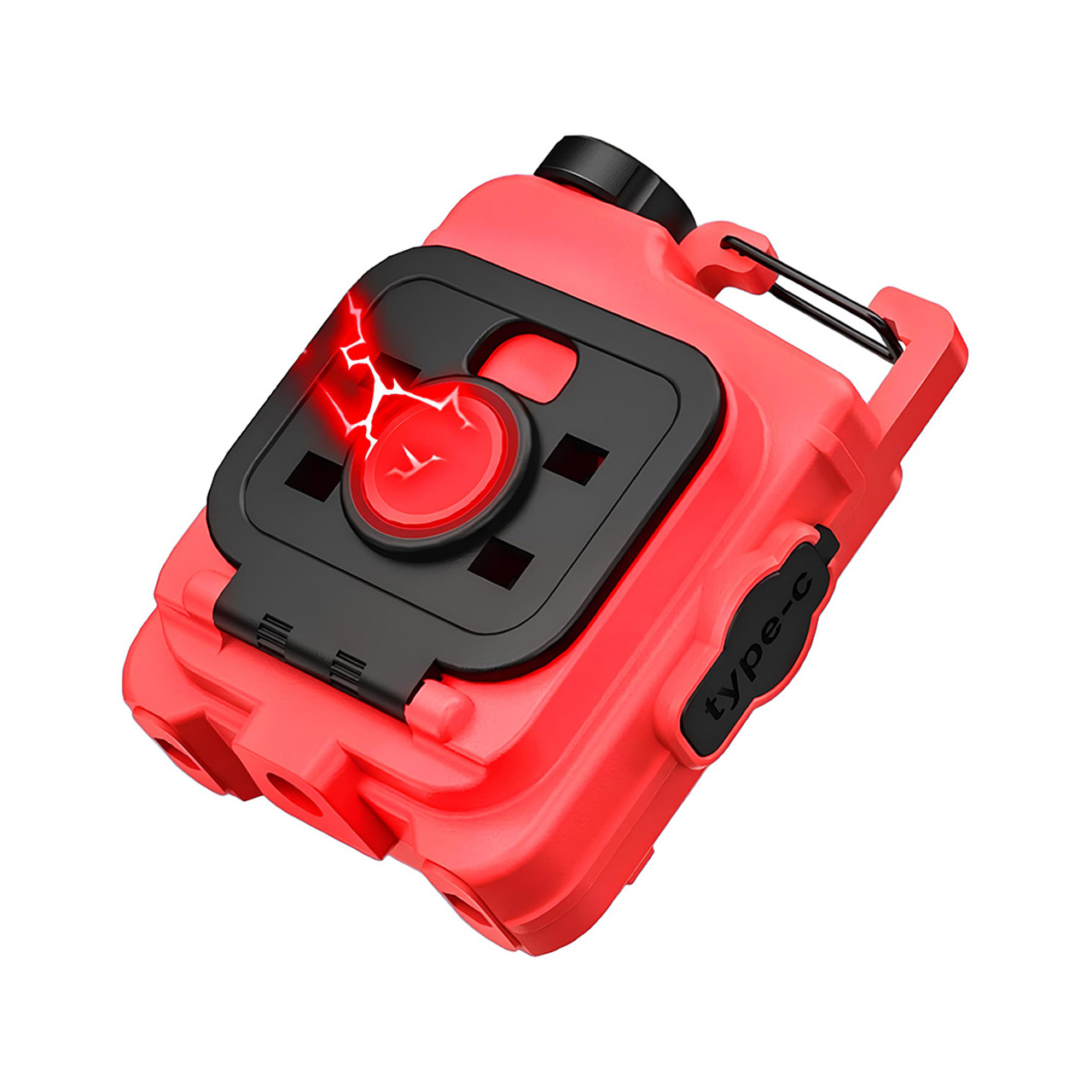 Lanterne LBZ-00207 03 Lanternă LED Mini Breloc COB, Reîncărcabilă Type-C, cu Carabină și Magnet, Lumină de Lucru, Roșu
