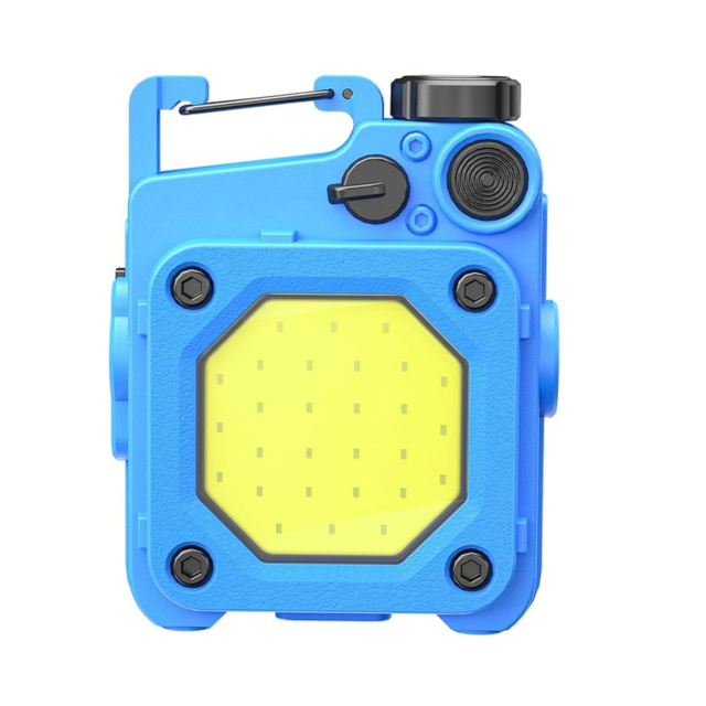 Lanterne LBZ-00208 01 Lanternă LED Mini Breloc COB, Reîncărcabilă Type-C, cu Carabină și Magnet, Lumină de Lucru, Albastru