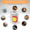 Lanterne LBZ-00213 03 Brichetă Electrică cu Arc Plasma și Lanternă COB, Reîncărcabilă Type-C, Carcasă Impermeabilă, Antivânt, Roșu