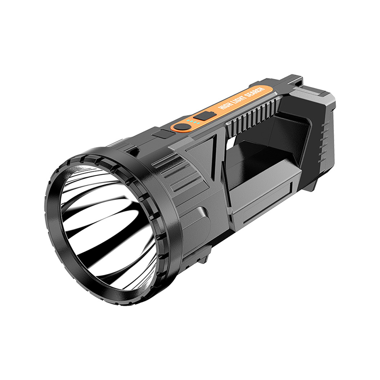 Lanterne LBZ-00215 01 Lanternă LED Puternică cu Mâner, Proiector Portabil, Reîncărcabilă USB, Lumină Laterală COB, Autonomie până la 24h, Negru