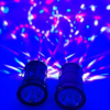 Lanterne LBZ-00218 05 Felinar LED Camping Pliabil, Reîncărcabil USB și Solar, Glob Disco RGB, Lumină Albă Rece, Albastru