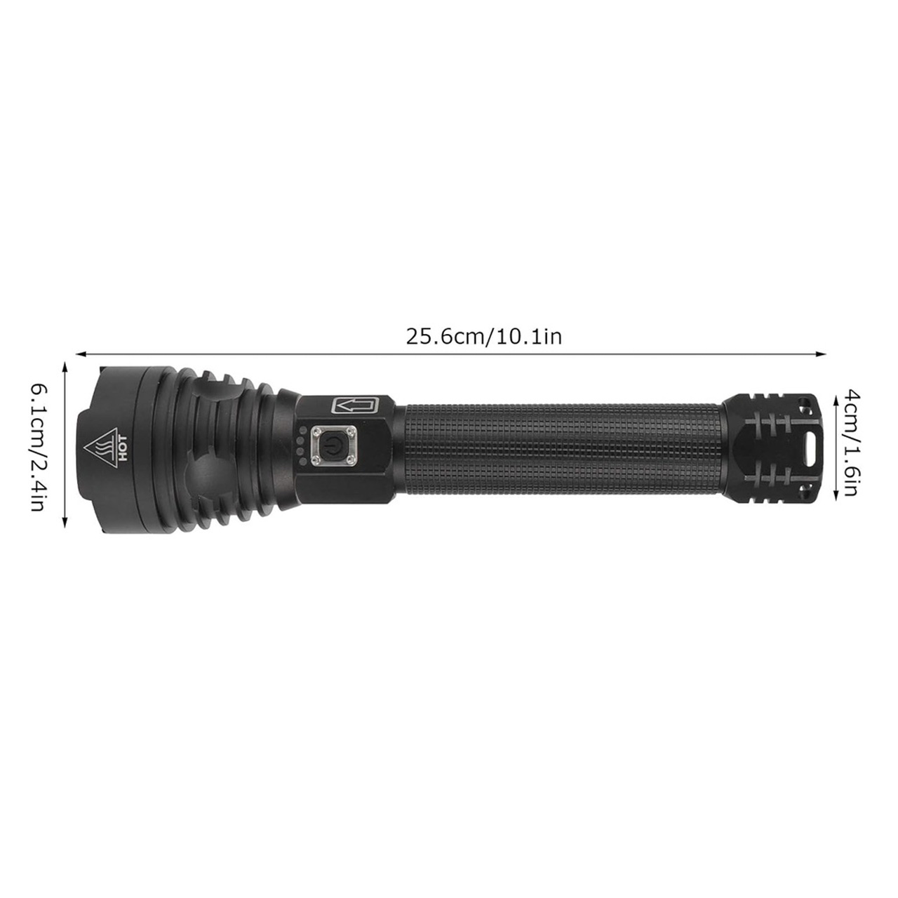 Lanternă tactică LED XHP90, 2500 lm, reîncărcabilă USB, focus ajustabil, acumulator inclus