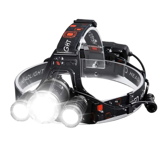 Lanterne LBZ-00301 01 Lanternă frontală LED reîncărcabilă, 6000 lm, 3 LED-uri Cree, 2 acumulatori incluși