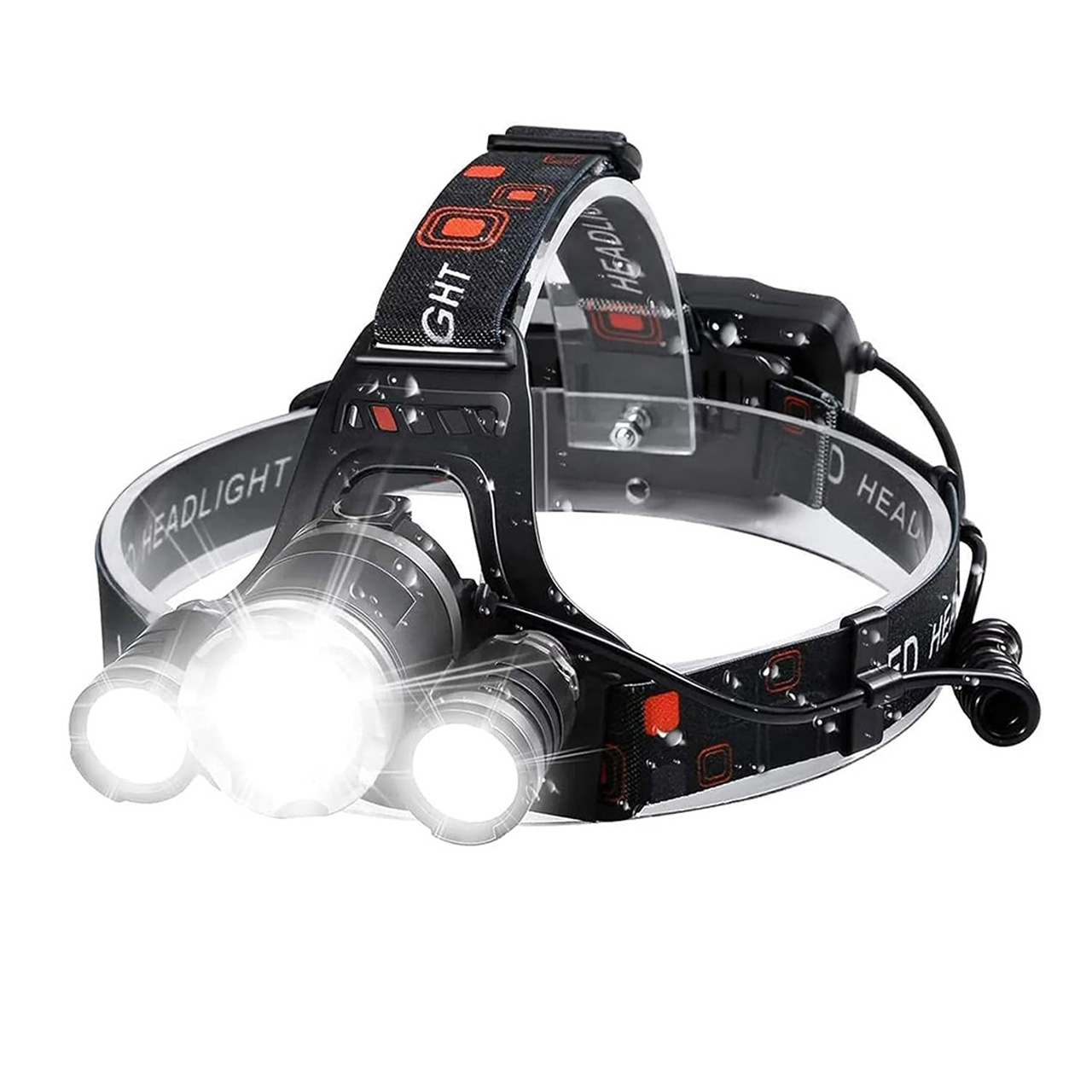 Lanterne LBZ-00301 01 Lanternă frontală LED reîncărcabilă, 6000 lm, 3 LED-uri Cree, 2 acumulatori incluși