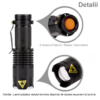 Lanterne LBZ-00303 02 Lanternă LED portabilă SK68 5W, zoom reglabil, rază 500 m, neagră