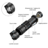 Lanterne LBZ-00303 05 Lanternă LED portabilă SK68 5W, zoom reglabil, rază 500 m, neagră