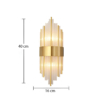 Aplică LED decorativă de perete, auriu, sticlă și oțel inoxidabil, 45x18 cm