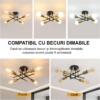 Lustre LED LBZ-00248 05 Plafonieră retro cu 4 brațe E27, design industrial, negru/auriu