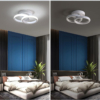 Lustră LED modernă cu 2 cercuri, 20W, CCT, lumină caldă/neutră/rece, albă