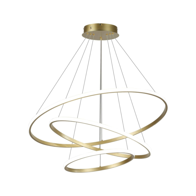 Lustre LED LBZ-00279 01 Candelabru LED circular 72W, 3 cercuri 20/40/60 cm, CCT, auriu