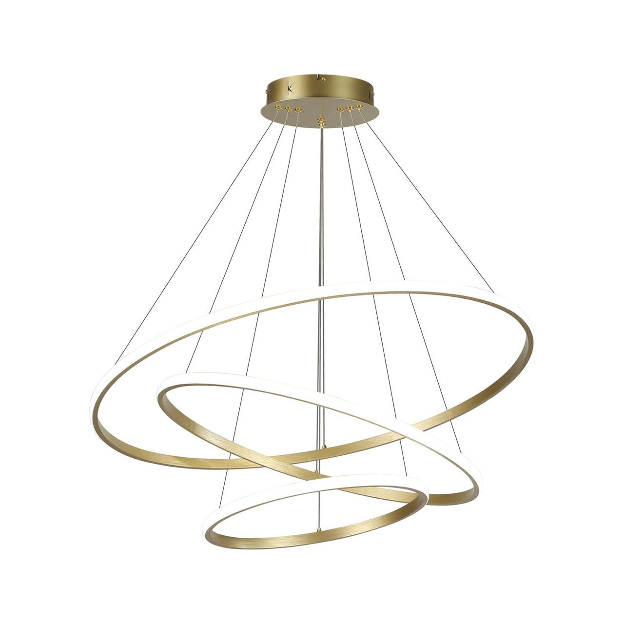 Lustre LED LBZ-00279 01 Candelabru LED circular 72W, 3 cercuri 20/40/60 cm, CCT, auriu
