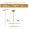 Lustre LED LBZ-00279 02 Candelabru LED circular 72W, 3 cercuri 20/40/60 cm, CCT, auriu