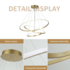 Lustre LED LBZ-00279 03 Candelabru LED circular 72W, 3 cercuri 20/40/60 cm, CCT, auriu