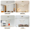 Lustre LED LBZ-00279 05 Candelabru LED circular 72W, 3 cercuri 20/40/60 cm, CCT, auriu