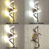 Lustre LED LBZ-00306 03 Aplică LED de Perete 20W, Design Spirală Artistică, 3 Culori de Lumină Alb Cald/Neutru/Rece, Auriu, Iluminat Interior Modern