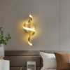 Lustre LED LBZ-00306 06 Aplică LED de Perete 20W, Design Spirală Artistică, 3 Culori de Lumină Alb Cald/Neutru/Rece, Auriu, Iluminat Interior Modern