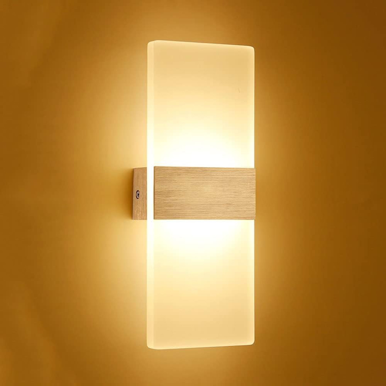 Aplică LED de perete 20W, 3 temperaturi de culoare, aspect lemn, 27x10 cm