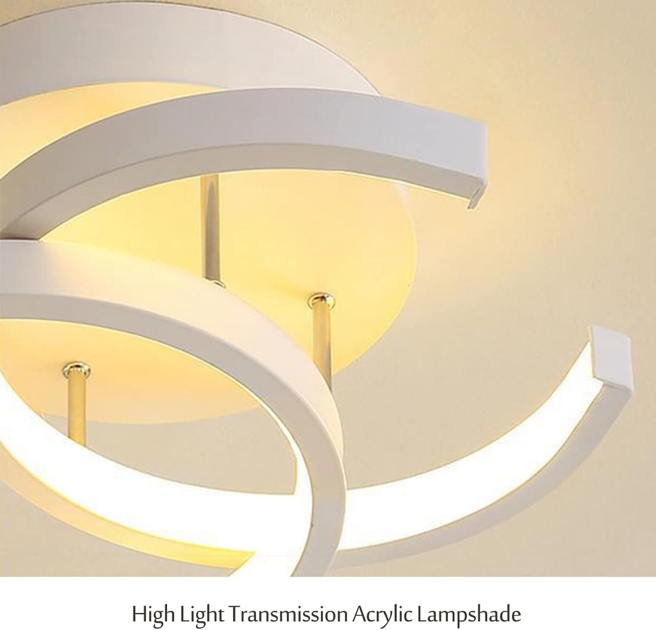 Lustră LED cu 2 cercuri deschise, 20W, lumină caldă/neutră/rece, albă