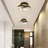 Lustră LED cu 2 cercuri deschise, 20W, lumină caldă/neutră/rece, neagră