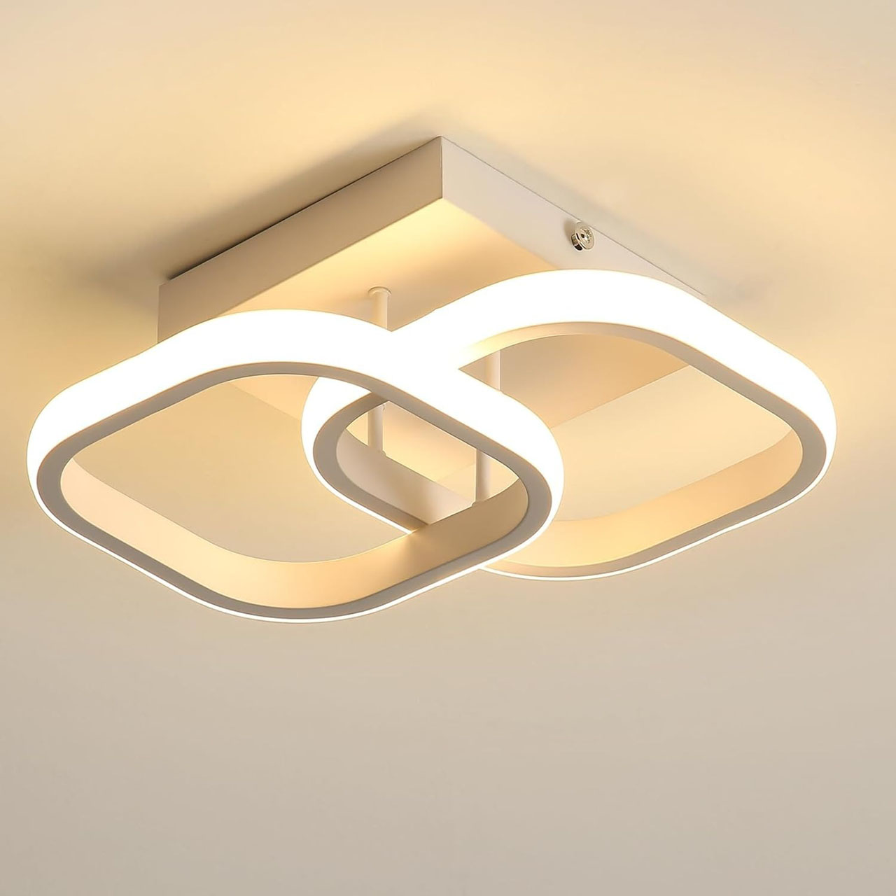Lustre LED LBZ-00575 01 Lustră LED cu 2 pătrate, 20W, lumină caldă/neutră/rece, albă
