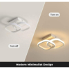 Lustre LED LBZ-00575 02 Lustră LED cu 2 pătrate, 20W, lumină caldă/neutră/rece, albă