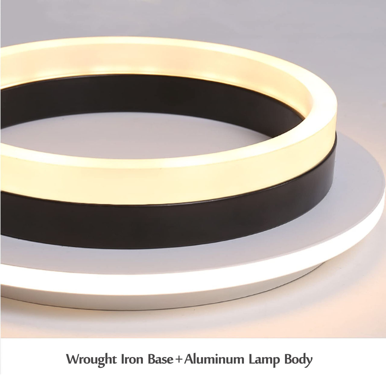 Lustră LED rotundă cu 2 cercuri, 20W, lumină caldă/neutră/rece, albă