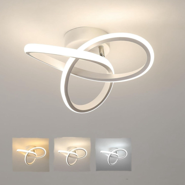 Lustre LED LBZ-00578 01 Lustră LED 20W tip spirală, lumină caldă/neutră/rece, design modern, albă