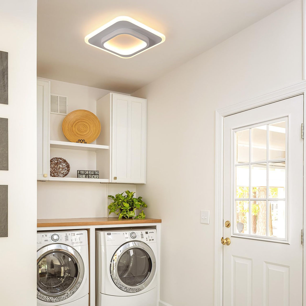 Lustre LED LBZ-00579 03 Lustră LED cu 2 pătrate, 20W, lumină caldă/neutră/rece, albă