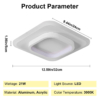 Lustre LED LBZ-00579 05 Lustră LED cu 2 pătrate, 20W, lumină caldă/neutră/rece, albă