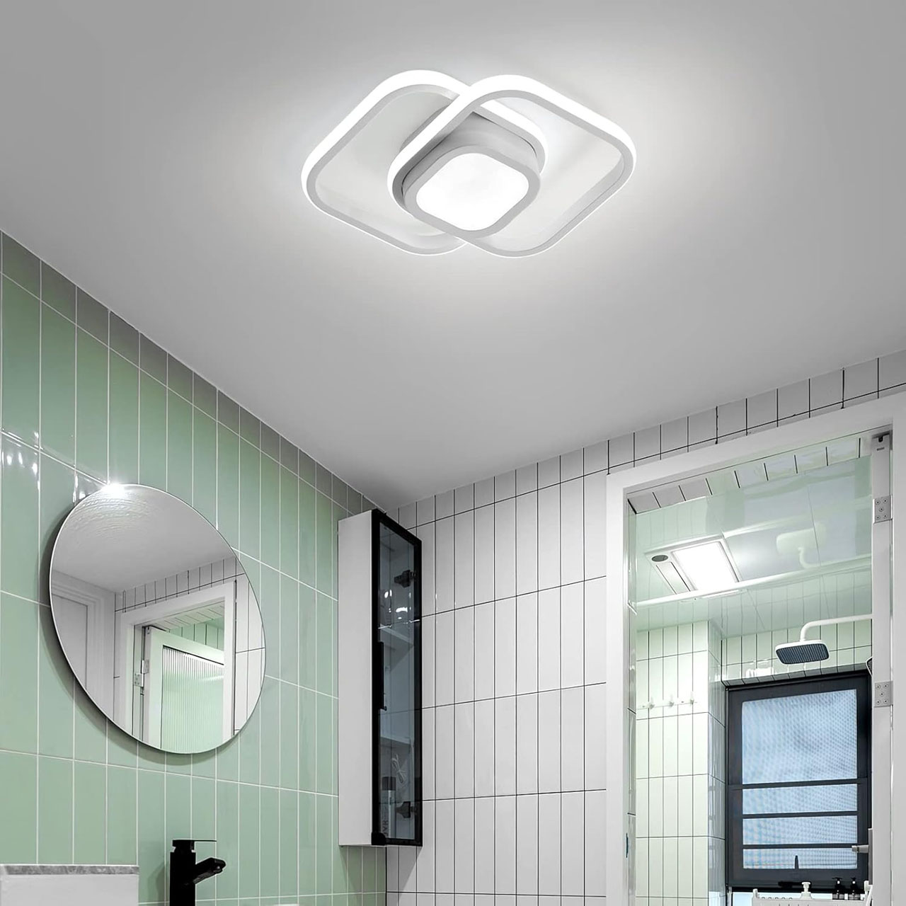 Lustre LED LBZ-00581 03 Lustră LED cu 3 pătrate, 20W, lumină caldă/neutră/rece, albă
