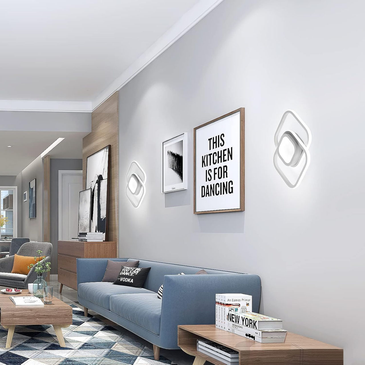 Lustre LED LBZ-00581 06 Lustră LED cu 3 pătrate, 20W, lumină caldă/neutră/rece, albă