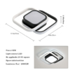 Lustre LED LBZ-00582 04 Lustră LED cu 3 pătrate, 20W, lumină caldă/neutră/rece, neagră