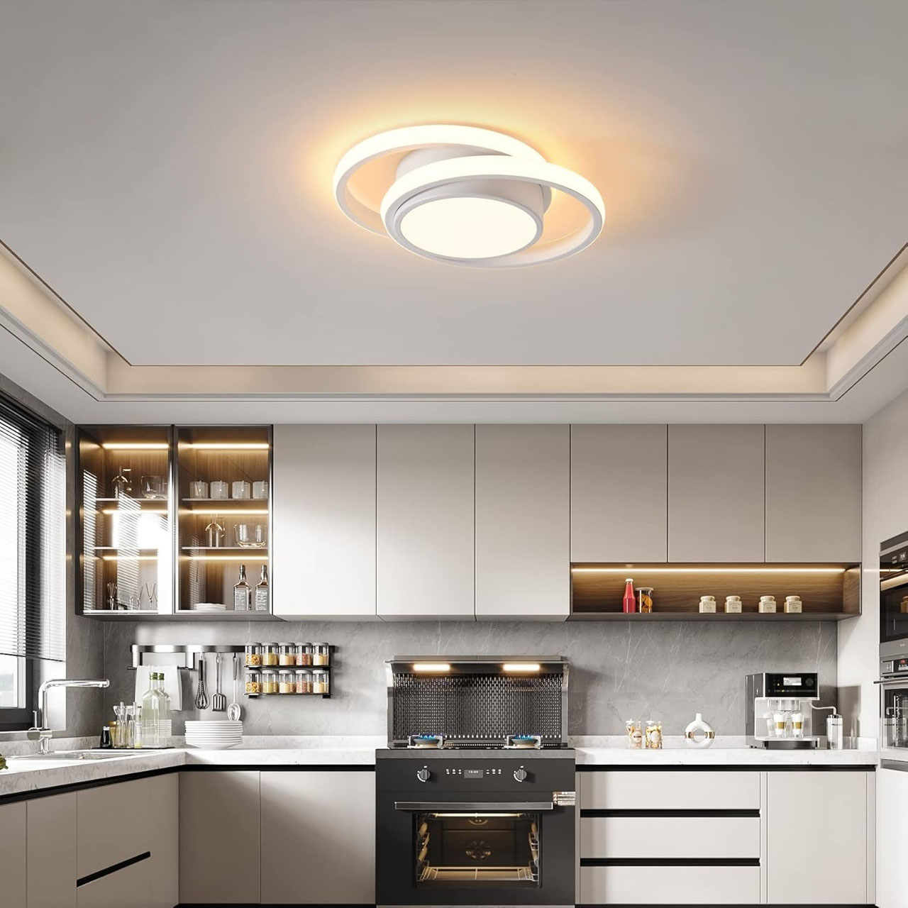 Lustre LED LBZ-00583 03 Lustră LED cu 3 cercuri, 20W, lumină caldă/neutră/rece, albă